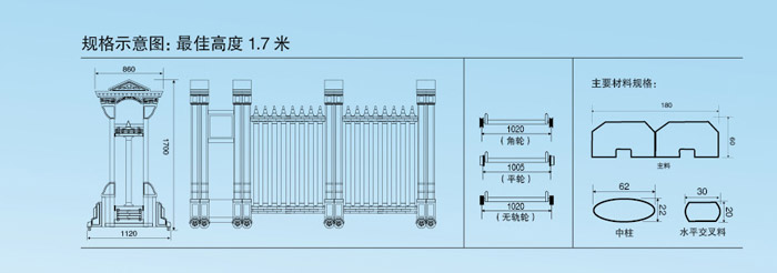 不銹鋼伸縮門銀鷹一號